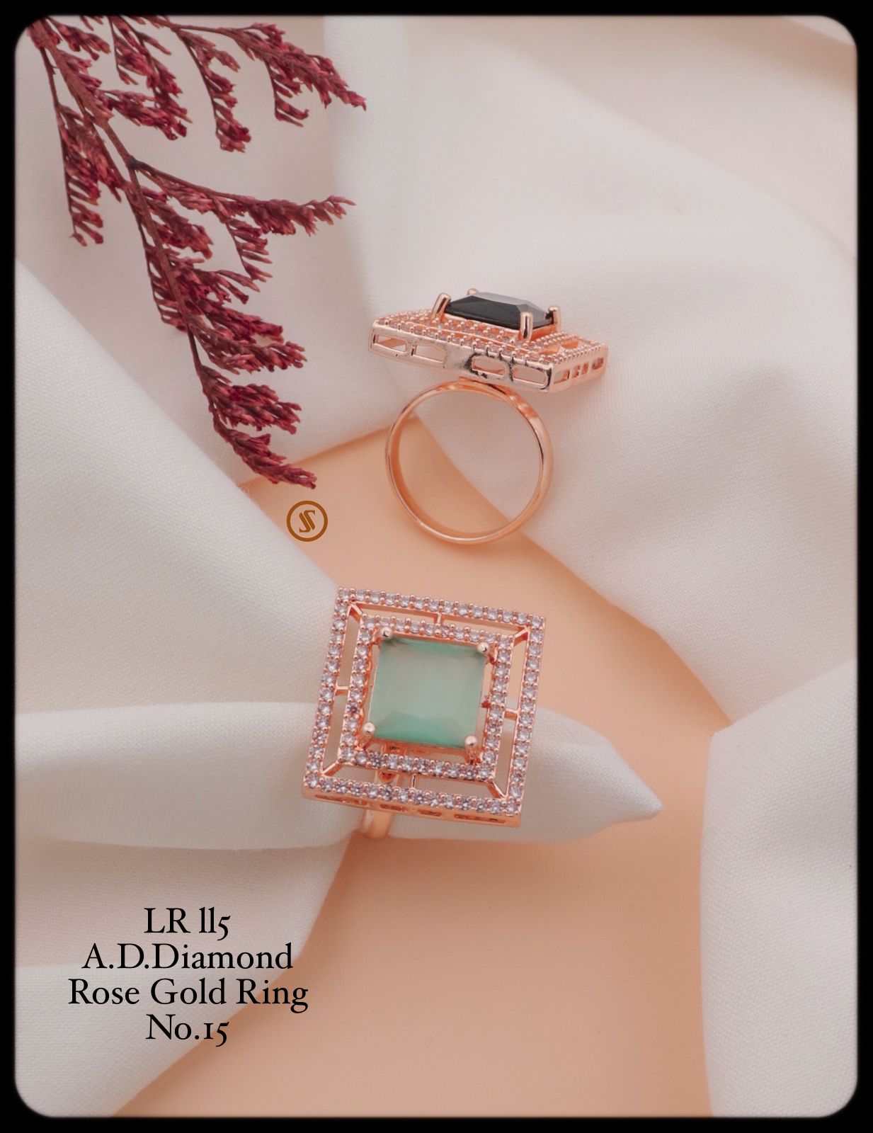Lr Rose Gold And Silver Ad Diamond Ring Wholesalers In Delhi
